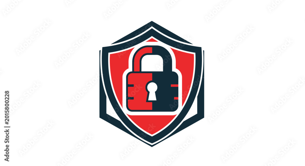 Obraz premium Shield with lock icon symbol.