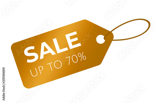 Up to 70% premium sales label for retail promotions, discounts or special offers to customers. Business design icon for promotional media, e-commerce websites, advertising banners, price tag store. 
