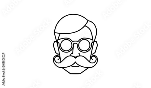 Foto Gentleman accessory vector set with flat design bowler hat glasses mustache and