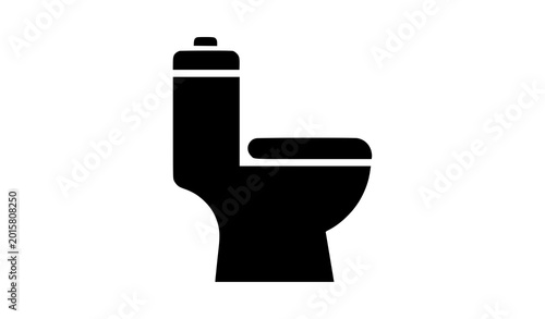 Foto Memphis style toilet vector illustration colorful side view restroom commode gra