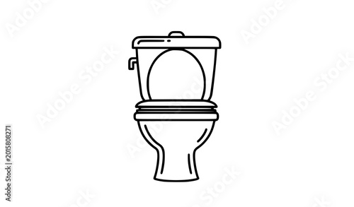 Konstfotografi Flat sticker toilet vector illustration colorful bathroom porcelain commode icon