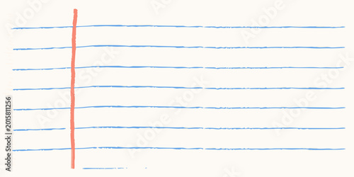 Photos Lined notebook paper with red margin flat illustration