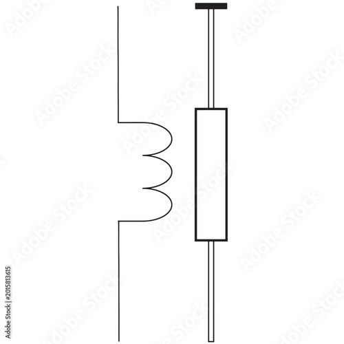Photos solenoid actuator circuit line icon vector illustration
