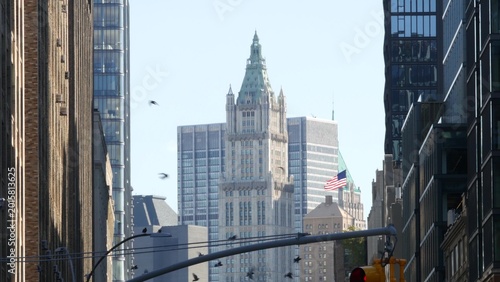 Tableau sur toile New York City Woolworth building 1913, skyscraper on Broadway in Downtown Financial District, Lower Manhattan, United States of America