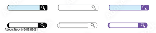 Foto Search bar icons with various colors and designs on white background
