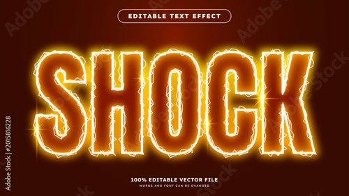 Shock lightning editable text effect font style template