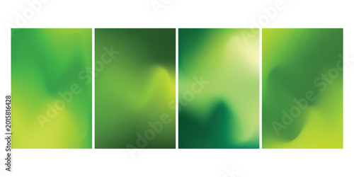 Group of four abstract green gradient backgrounds for design with gradient background abstract backdrop template creative illustration wallpaper minimalist transition