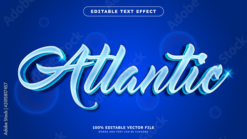 Atlantic Editable Text Effect realistic luxury style