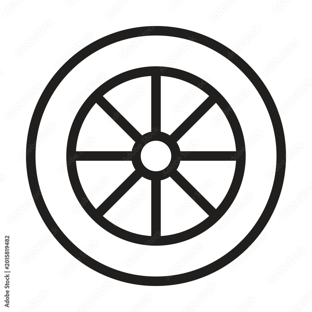 Obraz premium Car tire outline icon vector for your web site design, logo, app, UI. illustration