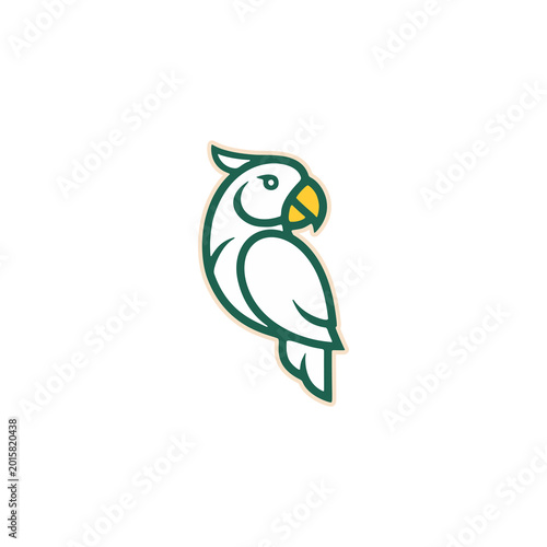 Stylized Parrot Bird Mascot Vector Logo