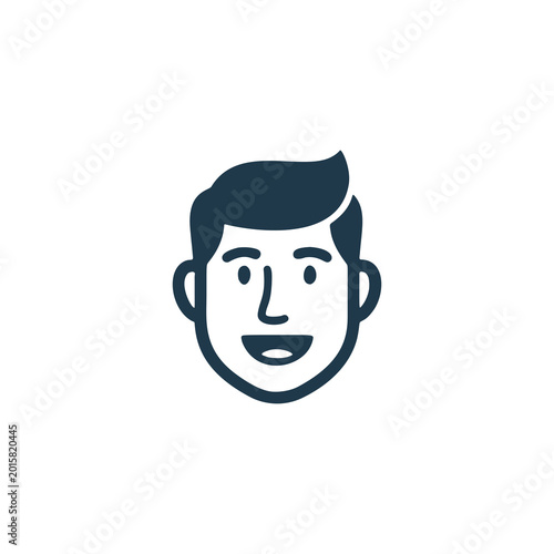 Smiling Man Face Avatar Vector Icon