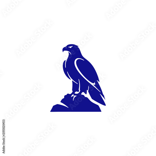 Minimalist Eagle Silhouette Perched on Rock