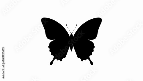 Bild auf Leinwand Black butterfly silhouette vector, elegant swallowtail insect shape, minimalist