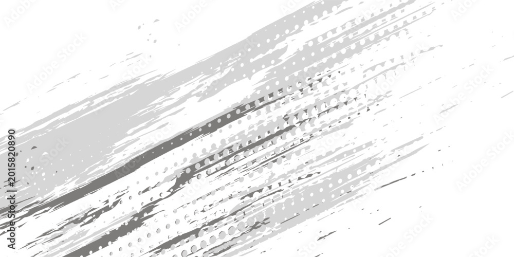 Fototapeta premium Abstract grunge brush stroke background with halftone dot texture and distressed paint effect.