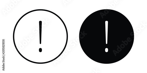 Slika na platnu Exclamation button icon. vector pictogram pack