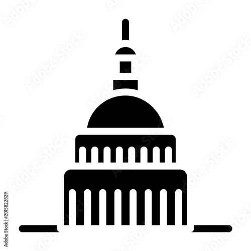 Capitol Dome Vector Glyph Icon Design