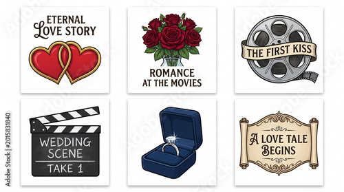 A romantic movie scene unfolds with a wedding proposal and eternal love story begins on film