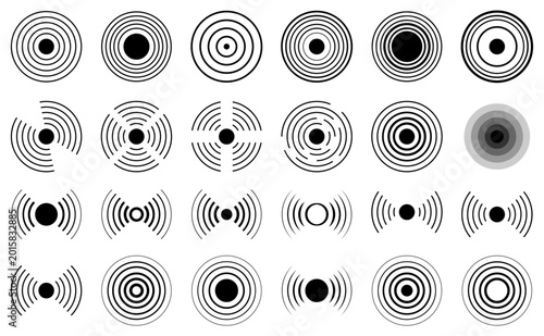 Valokuva Radial, radar icon set