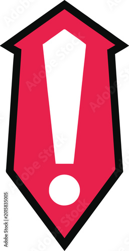 3d red exclamation mark icon design element as a glossy vector symbol for web business attention and sign navigation illustration