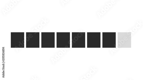 A progress bar with eight black squares and one white square, indicating loading or completion status.