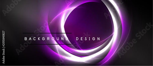 Photos Abstract purple design features concentric circles, flowing lines