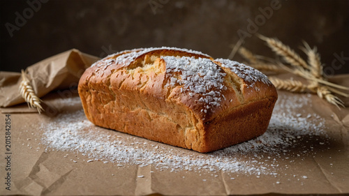 Image of delicious bread with a sprinkling of flour