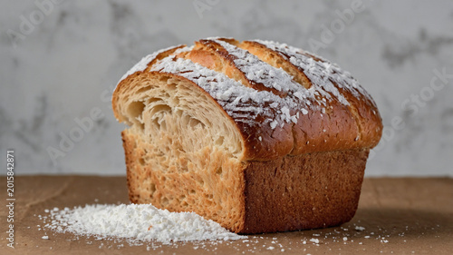 Image of delicious bread with a sprinkling of flour