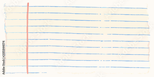 Bild auf Leinwand Lined notebook paper flat illustration with blue lines