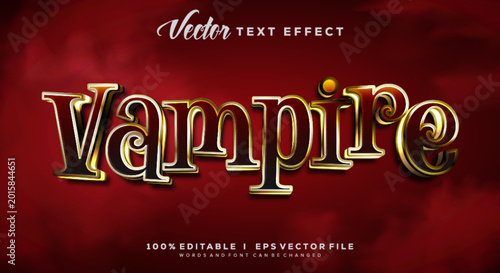Bild auf Leinwand Editable vampire 3d text effects, gold colors
