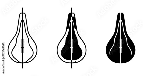 Schilderij op canvas Set of 3 bicycle saddle icons vector illustration, cycling equipment, sport, tra