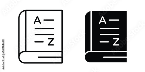 Quadro su tela Dictionaries icon. thin line icon vectors