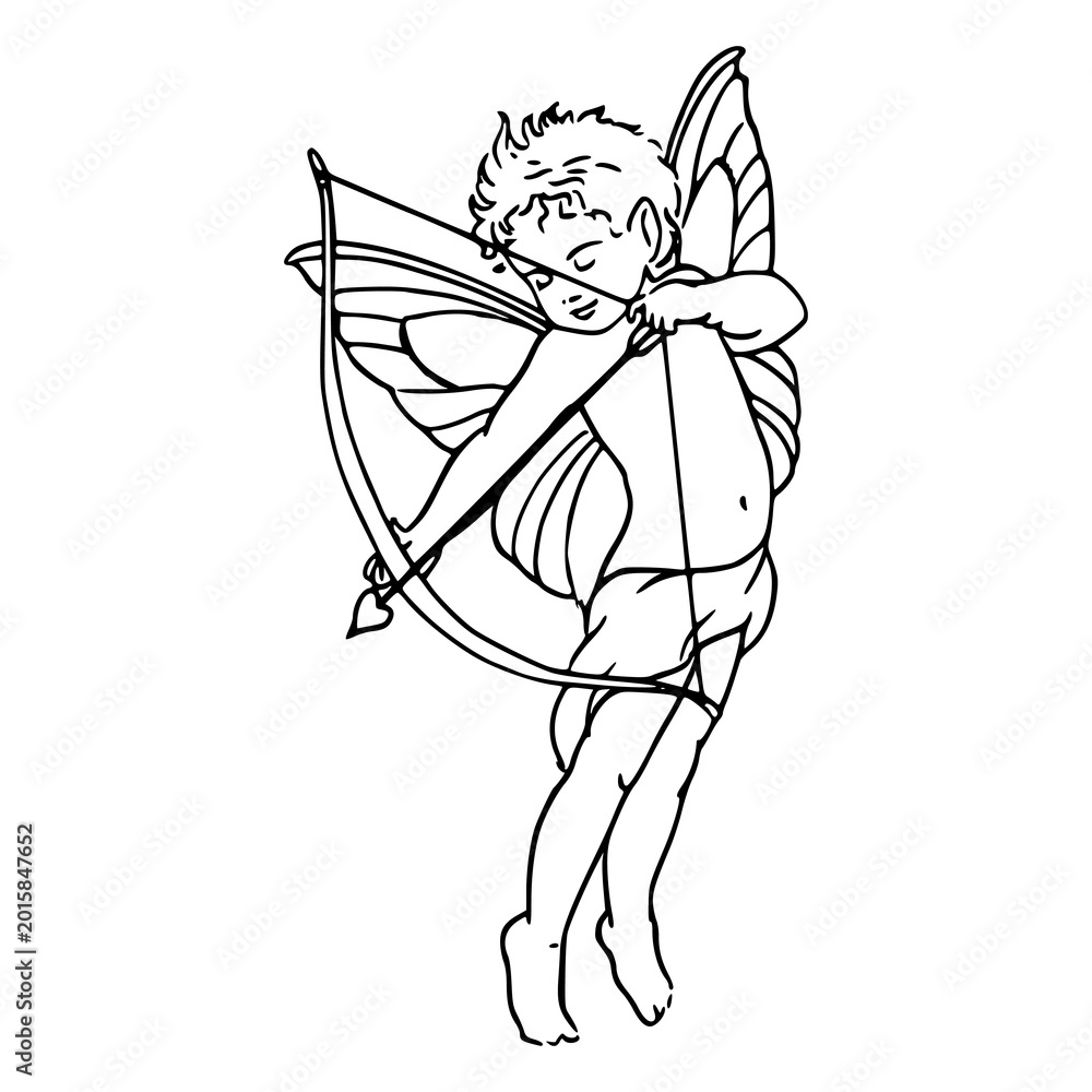 Naklejka premium adorable baby angel cupid for valentine day concept