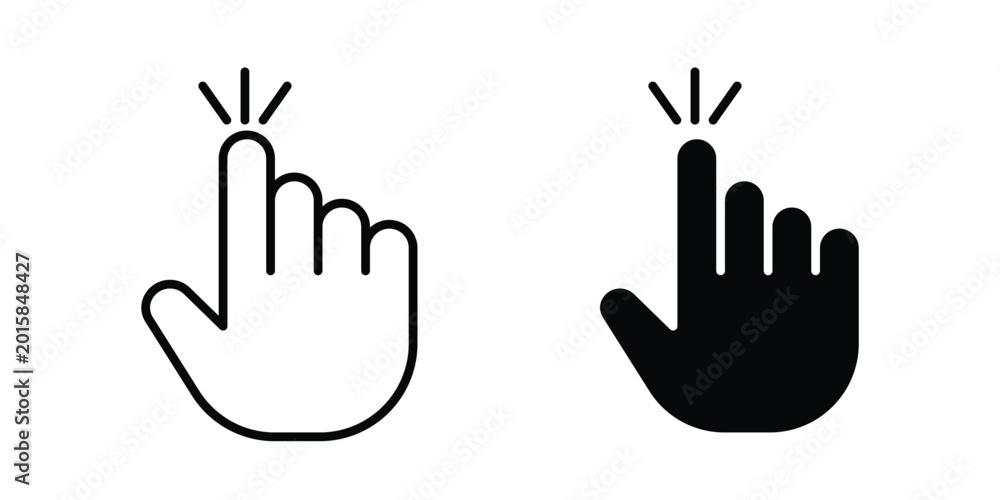 Obraz premium Hand click icon. thin line icon vectors