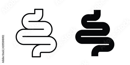 Quadro su tela Gut constipation icon. thin line icon vectors