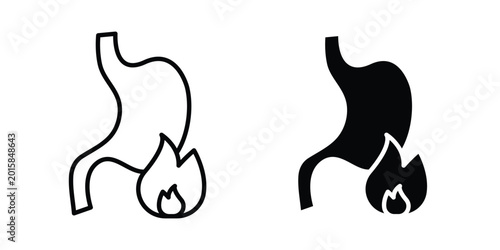 Tableau sur toile Heartburn icon. thin line icon vectors
