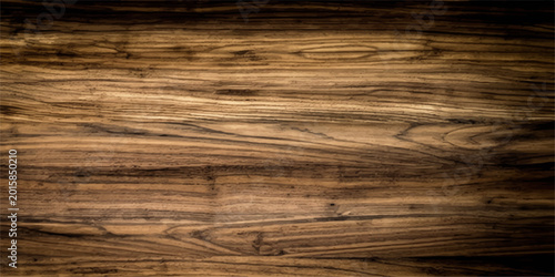 Fényképezés Old wood texture background featuring a dark brown natural grain pattern on a we