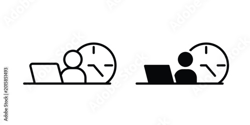 Foto Office hours icon. thin line icon vectors