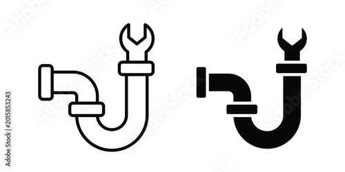 фотографія Plumbing icon. thin line icon vectors