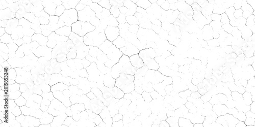 Canvastavla Cracked dry earth grunge texture background with white surface and black cracks