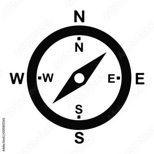 Free Download Black compass with directional letters navigation white - GFXLoad
