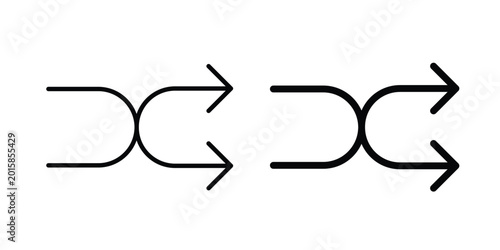 Canvastavla Shuffle arrow icon. thin line icon vectors