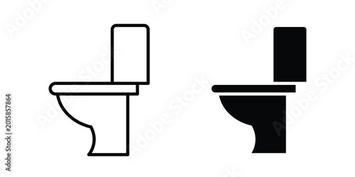 Toilet icon. thin line icon vectors