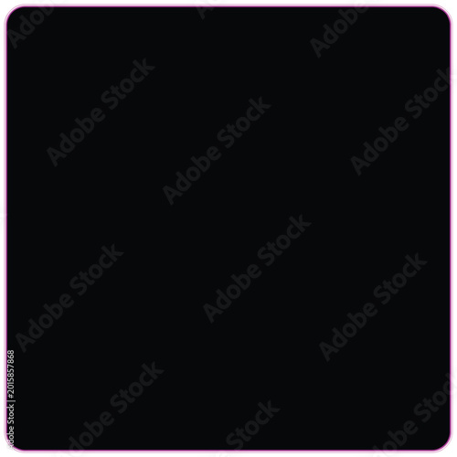 Three modern black square buttons with pink outline isolated on white background, Vector, illustration