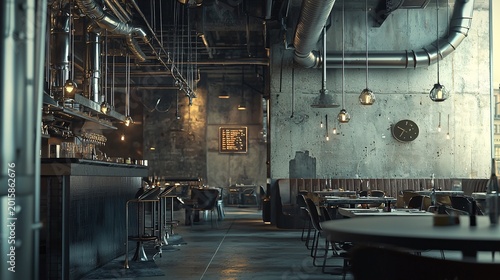 Industrial style bar interior