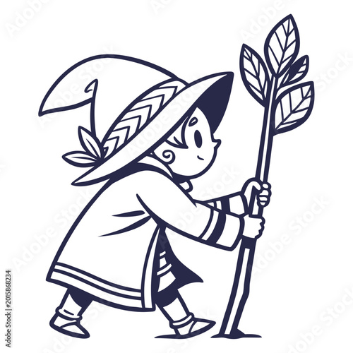 Bild auf Leinwand Botanical Mage Logo Design 1