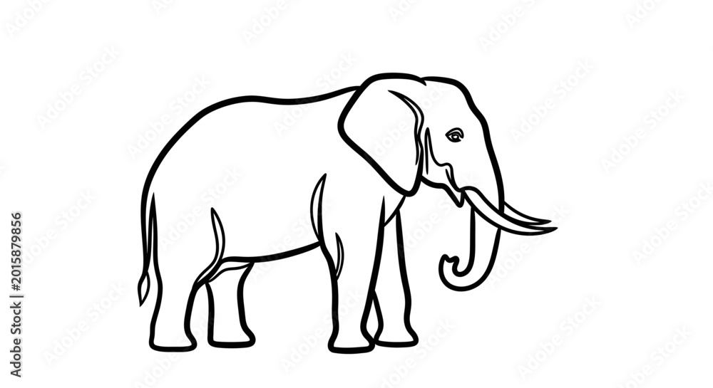 Fototapeta premium Majestic African Elephant Walking Through the Savanna at Sunset