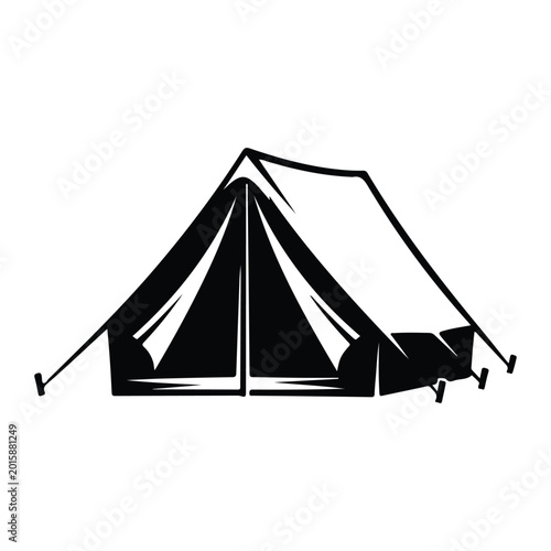 Black and white of a camping tent outdoor recreation