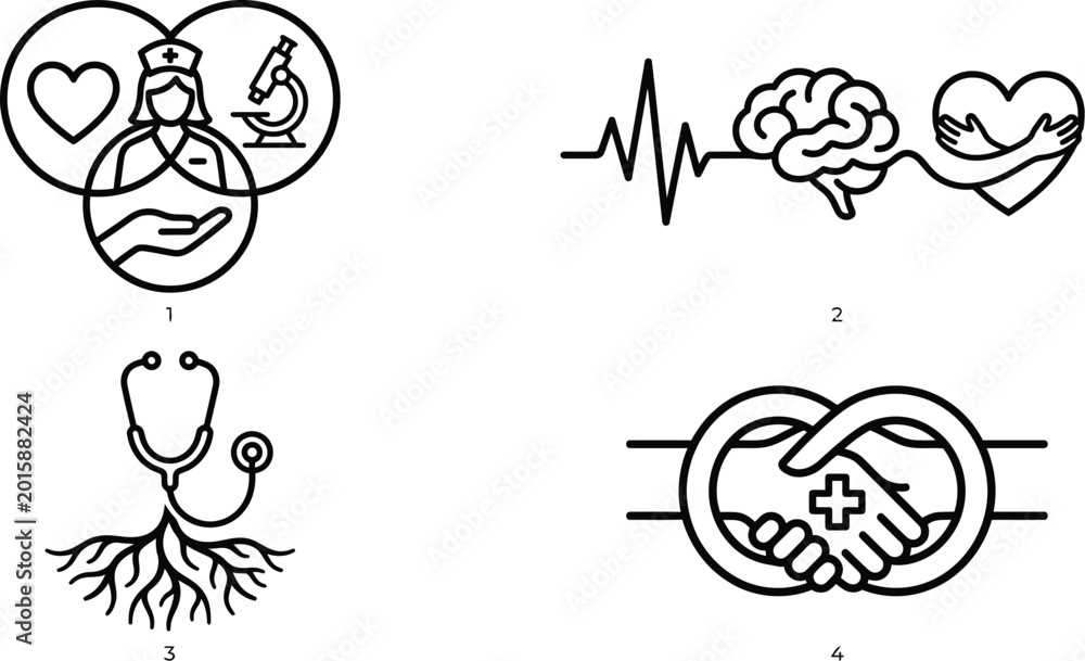 Fototapeta premium Medical Health Science Icons