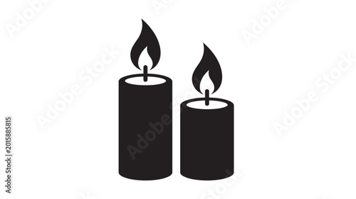 Photos Two burning candles black silhouette high quality professional