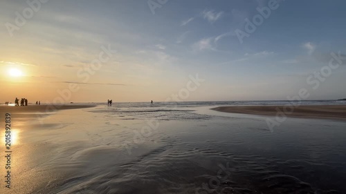 4K Sunset Reflection on Tamsui Shalun Beach Taiwan